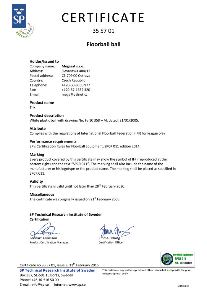 IFF Certifikat